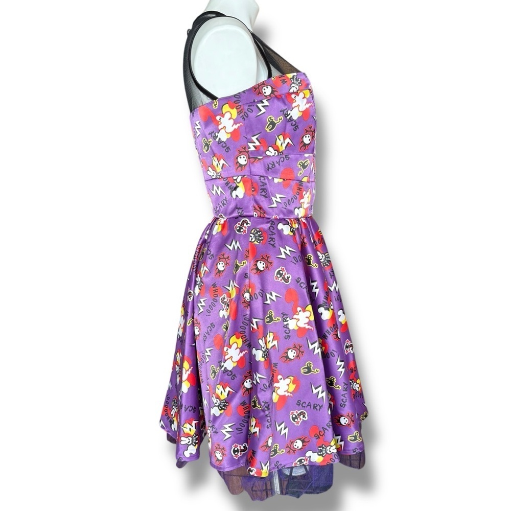 Hell Bunny Haunted House Purple Mesh Halloween Dress Size Small - Picture 7 of 11